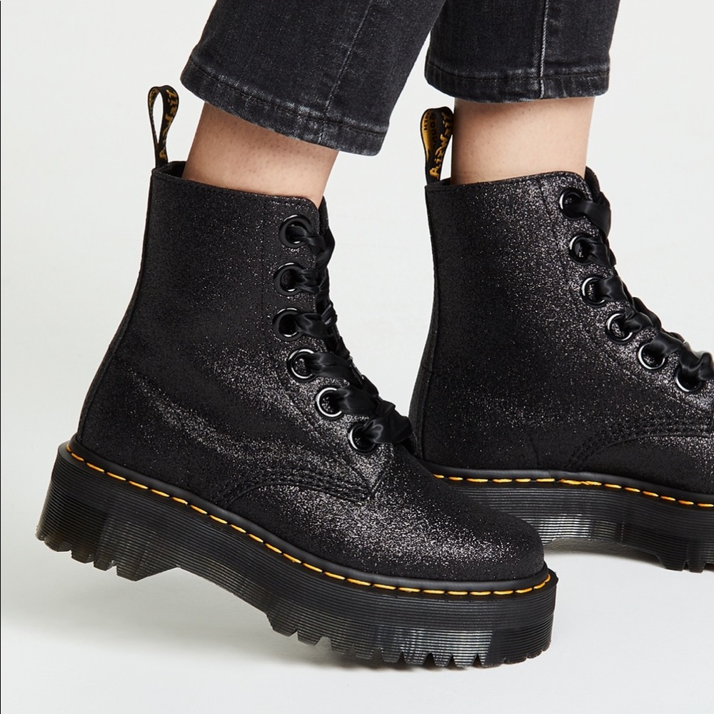 Dr. Martens Molly Glitter black boots US8